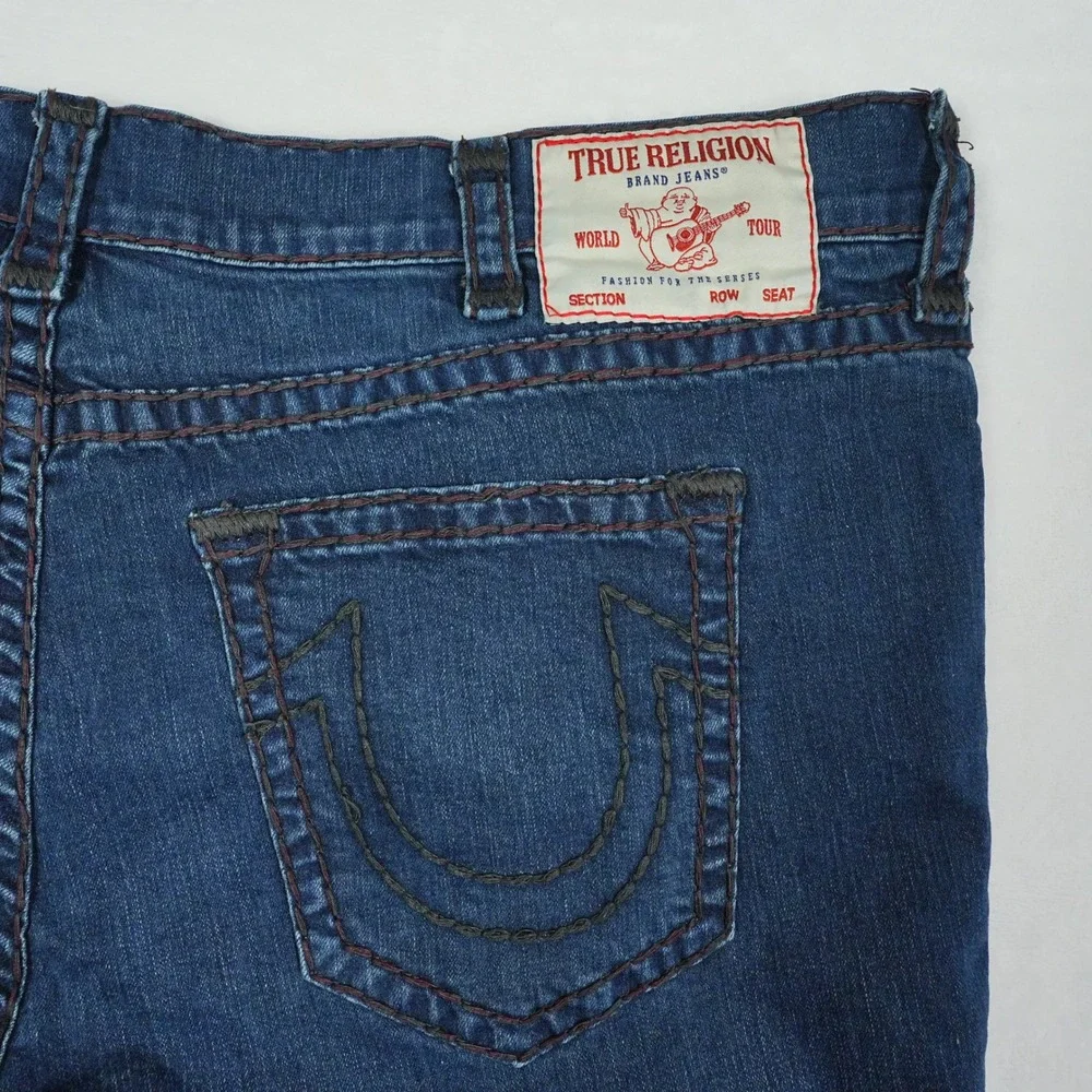 True Religion Ricky Relaxed Straight Super T Blue‎ Jeans Mens 46x24 Medium Wash